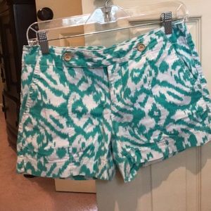 LOFT turquoise ikat Shorts